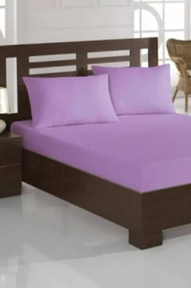 Penye Tek Kişilik 120x200 cm Lastikli Çarşaf Lila ürün görseli