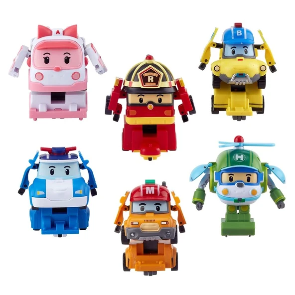 Robocar Poli Quick Transforming Mini Rescue Deluxe Araçlar 6'lı S ürün görseli