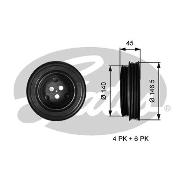 Fiat Krank Kasnagı Boxer III Jumper III 22dt Puma 06> Ducato III 2.3jtd V347 06> 2.2tdci Transıt 06> - Gates Tvd1138 ürün görseli 1