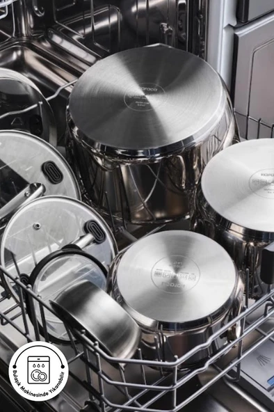 Burgaz 8 Parça Katlanabilir Kulplu ve Süzgeç Kapaklı Çelik Tencere Seti - Resim 10