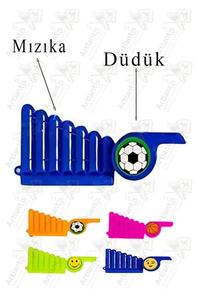 Mızıka Düdük 20 Adet Plastik Mızıka Plastik Düdük Nostalji Mızıka Oyuncak Karne Sınıf Çocuk Hediye - Resim 2