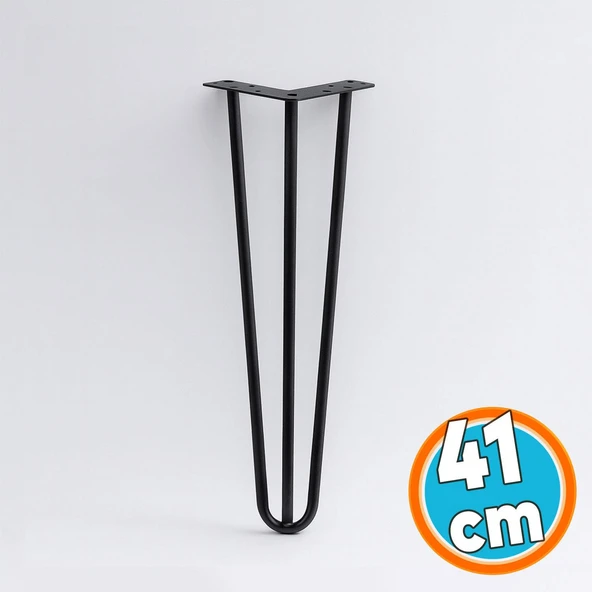 Sehpa ve Masa Ayağı 41 cm Dayanıklı Mobilya Destek Ayağı Yükseltici Ayak Modeli Siyah Metal 4'lü Set - Resim 2