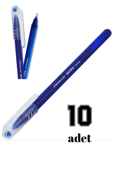 mavi tükemez kalem büro tipi pensan 1 mm uç 10 lu set ürün görseli 1