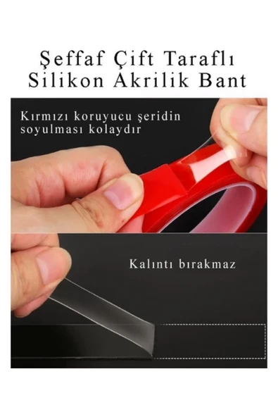 çift taraflı akrilik bant 18 mm x 2 m. 1 adet - Resim 2