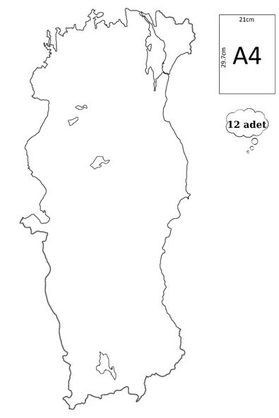 a4 boy  dilsiz türkiye haritası renksiz 12 adet ürün görseli 1
