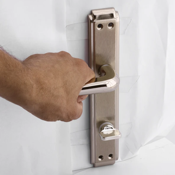 WC Banyo İç Kapı Kol Kolu Aynalı Sağa Sola Uygun Nikel Saten Metal Tutamak - Resim 5