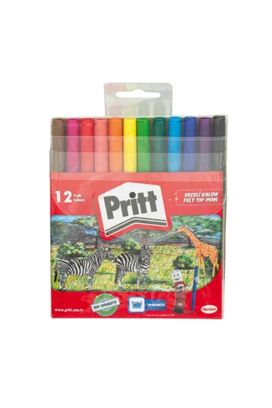 Boya Seti Kuru Sulu Pastel Keçeli ve 43 Gr Stick Yapıştırıcı Kırtasiye Seti prit - Resim 4