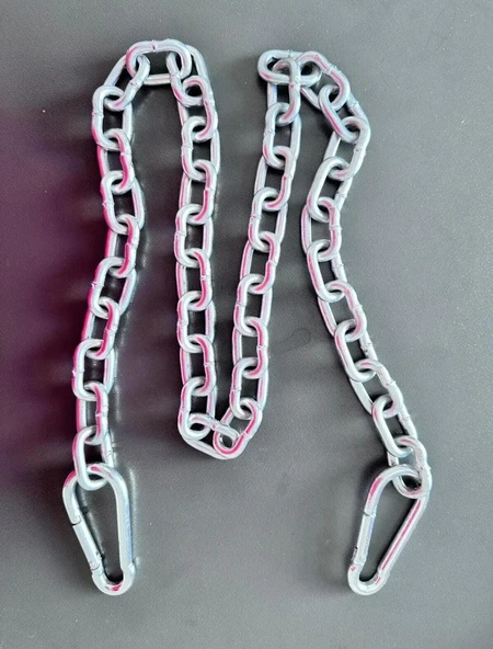 Karabinalı 8 mm  6 mm Zincir  110 cm Galvanizli Çelik Zincir  Salıncak  Hamak Askı Zinciri ürün görseli