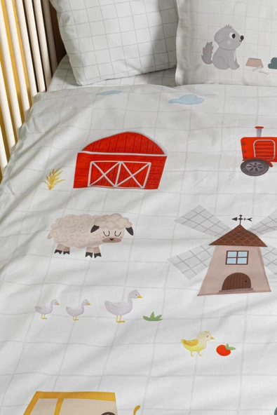 Kanz Ranforce Bebek Nevresim Takımı Knz-001 Farming - Resim 3