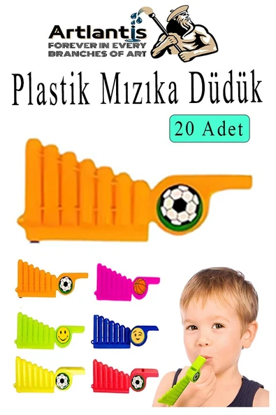 Mızıka Düdük 20 Adet Plastik Mızıka Plastik Düdük Nostalji Mızıka Oyuncak Karne Sınıf Çocuk Hediye ürün görseli 1