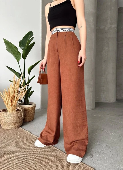 Flamlı kahve pantolon - Resim 7