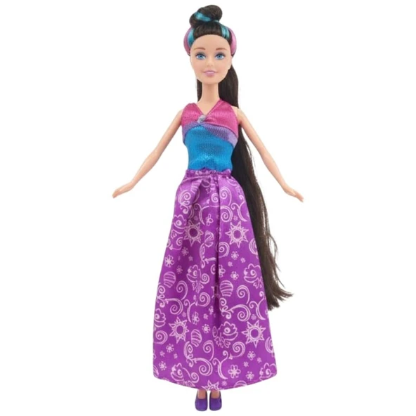 Prenses Bebek 30 cm - 66774 -3 - Mor - Resim 2