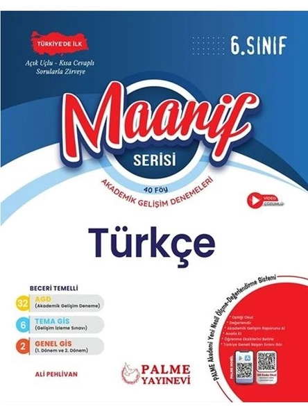 PALME 6.SINIF MAARİF SERİSİ TÜRKÇE HAFTALIK DENEME (40 FÖY) ürün görseli