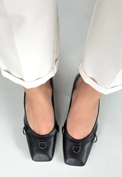 Cande Siyah Cilt Topuklu Ayakkabı - Resim 2