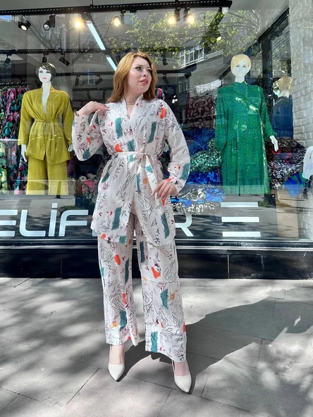 Ceketli baskılı takım - Resim 2