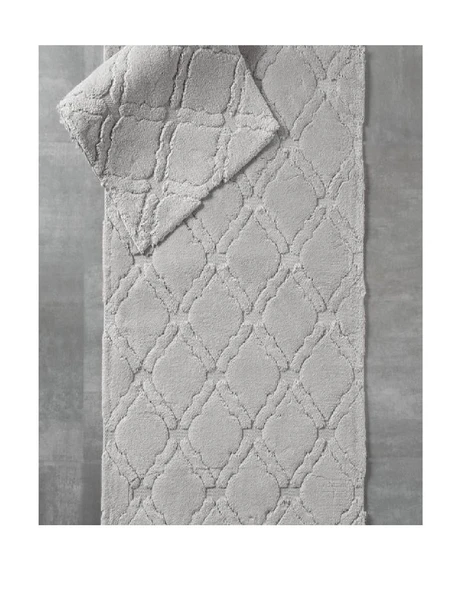 Schafer Home Floss Pamuk 2 li Banyo Paspası-Gri - Resim 3