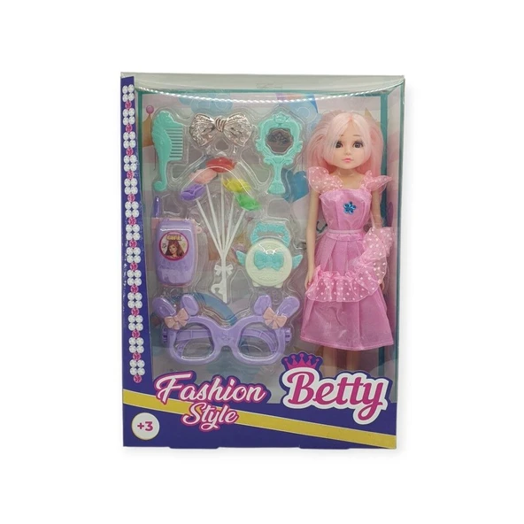 Güzellik Seti 7 Parça Aksesuarlı Bebek Seti - Pembe ürün görseli