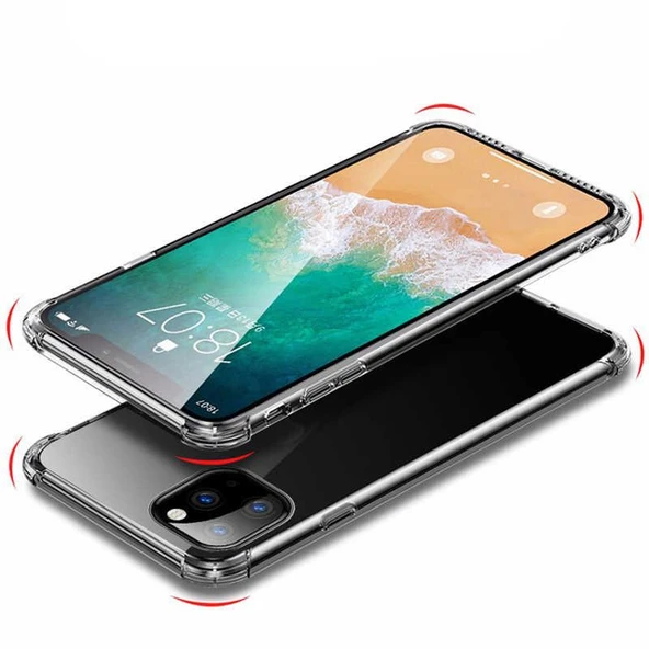 iPhone 11 Pro Max Darbe Emici Kamera Kor. Antişok Şeffaf Kılıf ürün görseli