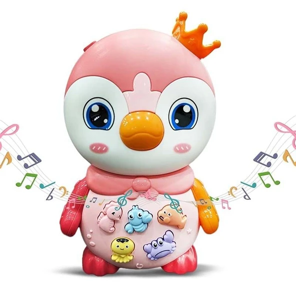 Penguen Eğitici Bebek Piyanosu - Pembe - Resim 3