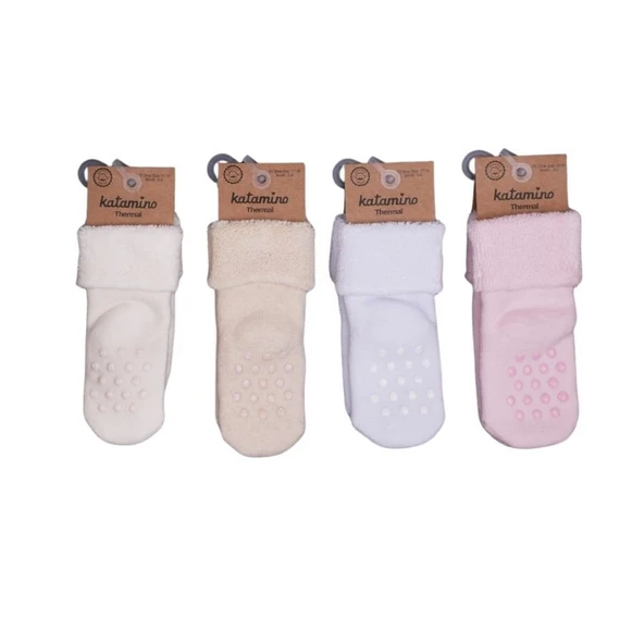 Katamino Beru Katlamalı Abs'li Kız Bebek Havlu Soket Çorap K42260 Asorti ürün görseli