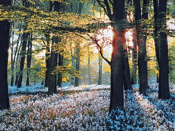 Güneşin Dokunuşu Adlı İran Tebriz Halı Tablo 123x75cm - Duvar Halı Kilim Tablo - Resim 3