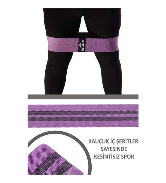 Delta Orta Sert Squat Bant Pilates Fitness Spor Kalça Egzersizleri Direnç Bandı Lastiği - Resim 2