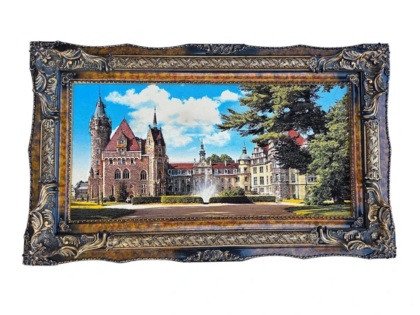 Moszna Castle Adlı İran Tebriz Halı Tablo 123x75cm - Duvar Halı Kilim Tablo ürün görseli 1