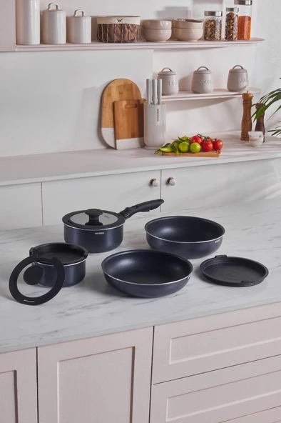 Biodiamond Smart Clip İndüksiyon Tabanlı 9 Parça Tencere Seti - 3