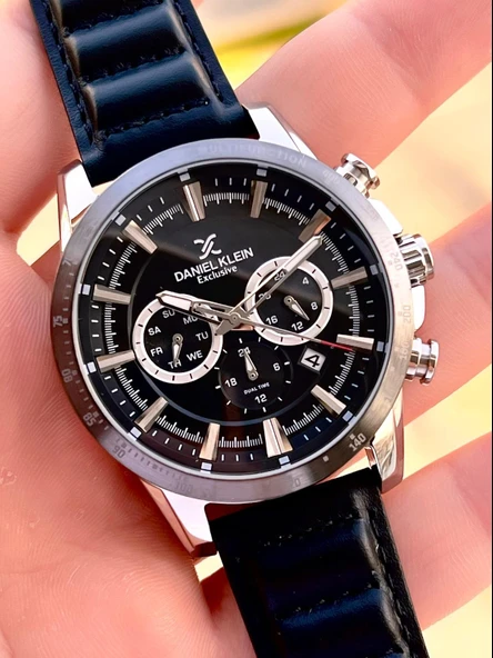 Daniel Klein Deri Kordon İç Kadran Fonksiyonları Aktif 3 Atm Suya Dayanıklı Erkek Kol Saati E14006-1 - Resim 4