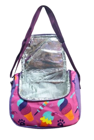 3 bölmeli kalemlikli ve beslenmeli  ilk okul çantası su geçirmez full astarlı kedicik - Resim 4