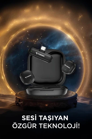 Torima WM-02 Siyah AI Destekli ANC Gürültü Önleyici Şarj Kutulu Kablosuz Yaka Mikrofonu - Resim 3