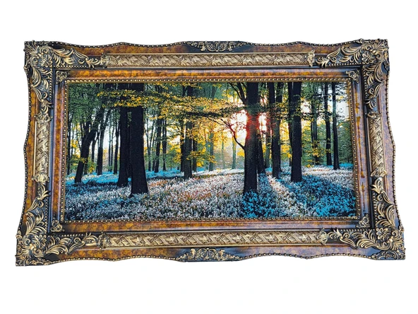 Güneşin Dokunuşu Adlı İran Tebriz Halı Tablo 123x75cm - Duvar Halı Kilim Tablo ürün görseli