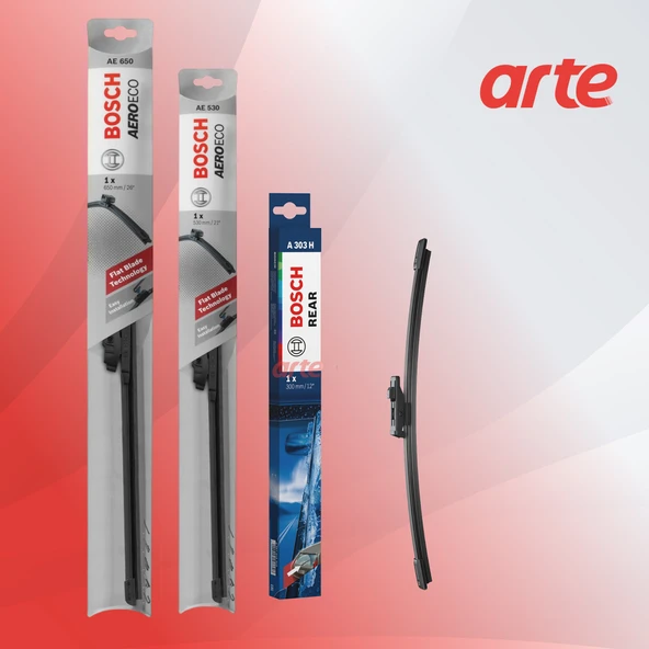 Volkswagen Tiguan Kas. 2022 - Ağu. 2023 Uyumlu Ön Ve Arka Silecek Takımı | Aeroeco Serisi| 3'lü Set | ürün görseli 1