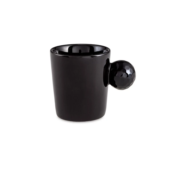 Jumbo Golf Line Siyah 2'li Tabaklı Kahve Fincan Takımı 90 ml - Resim 3