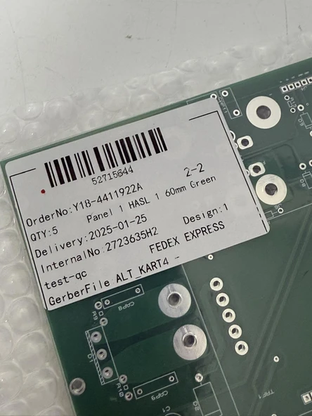 52715644 PCB Elektronik Devre Kartı 145x150mm 5 Adet - Resim 4