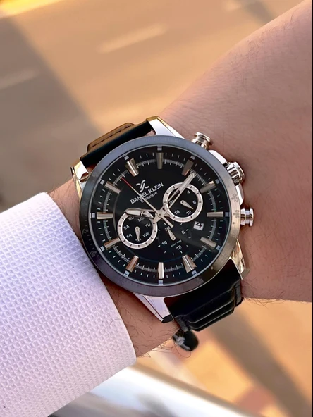 Daniel Klein Deri Kordon İç Kadran Fonksiyonları Aktif 3 Atm Suya Dayanıklı Erkek Kol Saati E14006-1 - Resim 3