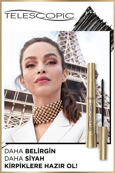 L'Oreal Paris Telescopic Gold Maskara - Siyah - Resim 3