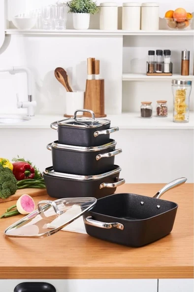 Biodiamond Quattro İndüksiyon Tabanlı 8 Parça Tencere Seti - 2