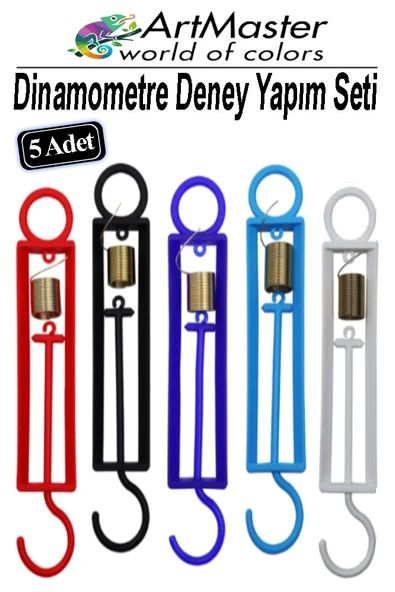 Dinamometre Renkli 5 Adet Deney Proje Yapım Seti Deney Malzemesi Okul Sınıf Deney Proje Tasarım İçin Dinomometre Modeli ürün görseli