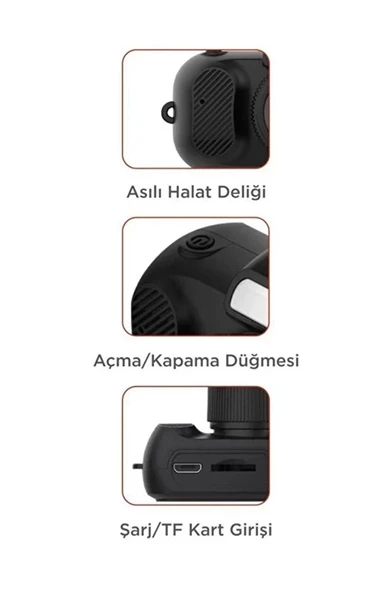 Mini Dijital Video Fotoğraf Makinesi Kamera Siyah CMR-37 - Resim 5