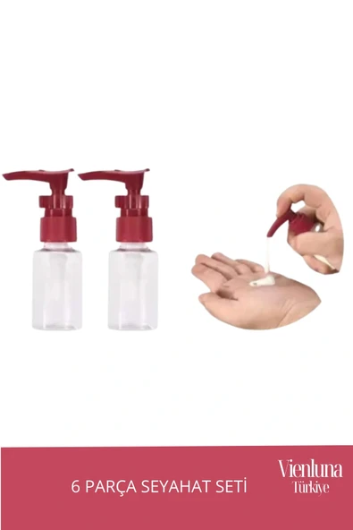 Premium Ürün Özel Çantalı Taşınabilir Tatil Seyahat Plaj Deniz Makyaj Krem Sprey Banyo Seti 6 Parça - Resim 2