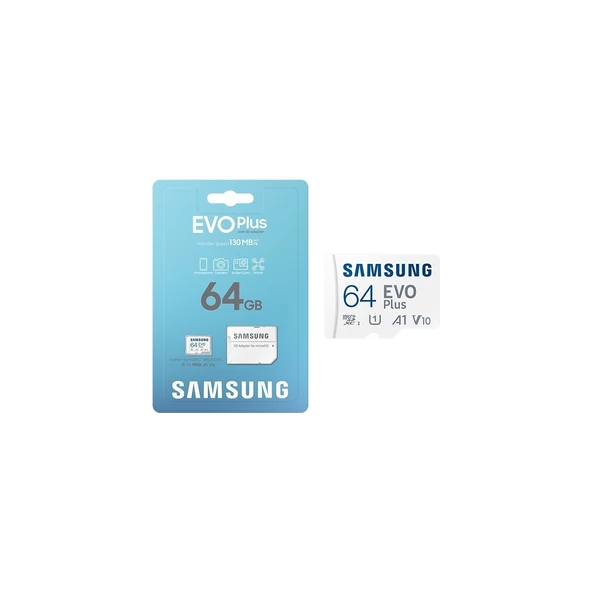 Samsung Evo Plus MB-MC64KA Class 10 UHS-I U1 A2 V10 64 GB Micro SD Kart ürün görseli 1