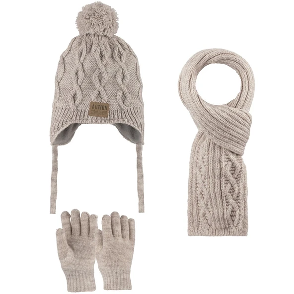 KİTTİ 25170-08 4-7 YAŞ ATKI BERE ELDİVEN SET - Resim 3