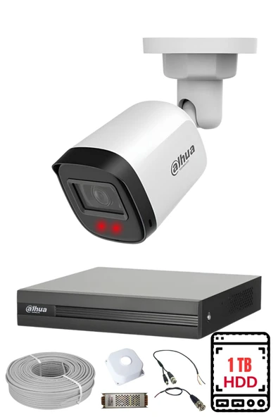 FURY DAHUA 1 Kameralı Gece Görüşlü Su Geçirmez FULL HD Güvenlik Kamerası Seti 1TB ürün görseli