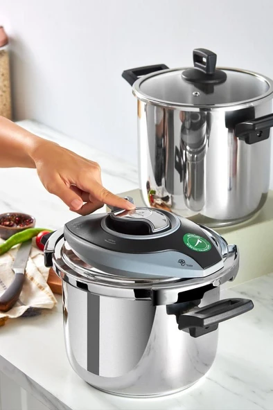 Breve Indüksiyon Tabanlı Düdüklü Tencere Seti 6 8 Lt - Resim 2