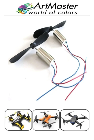 Mini Drone Motoru 5 Adet Çekirdeksiz Yüksek Hızlı Güçlü Deney Dc Dron Motoru Uçak Mini Drone Motoru Okul Helikopter - Resim 3