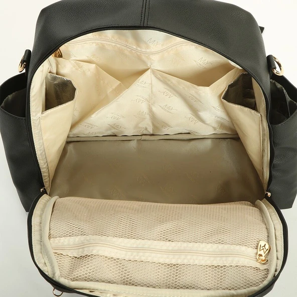 M&Y Maia Anne Bebek Bakım Sırt Çantası 7310 Siyah - Resim 4