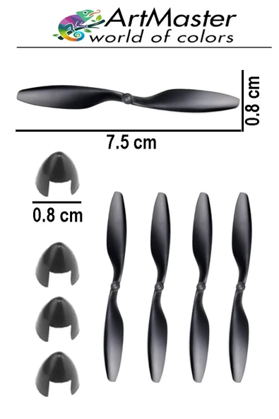 Mini Drone Motor Ve Pervanesi 2 Adet Dc Motor Yüksek Hızlı Çekirdeksiz Pervane Kanatı Helikopter Uçak Drone Deney Okul - Resim 2