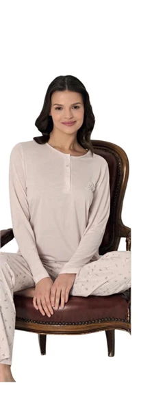 Pijadore Kadın Viskon Uzun Kollu Pijama Takımı 1916 ürün görseli