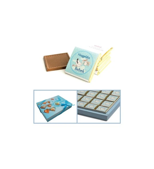 Nutat Isimli Erkek Bebek Cholatte (72 Madlen Cholatte + Sunum Kutusu)V2 ürün görseli